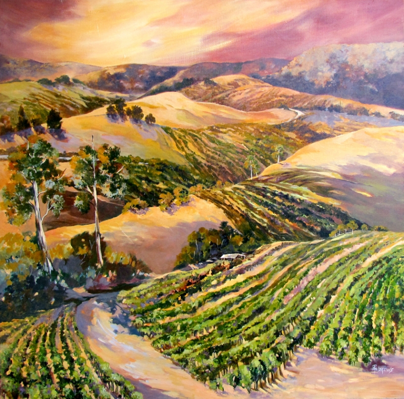 Rolling Vineyards by artist Rae Andrews